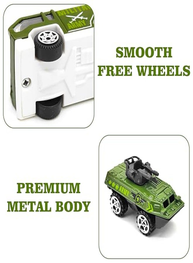 VGRASSP 1:64 Scale Mini Die Cast Alloy Metal Military Vehicle Toy Set for Kids - Free Wheels Pretend Play Army Toy Cars for Boys and Girls - Set of 5 - Image 4